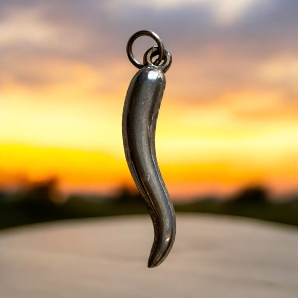 14k Gold Plated Italian Horn Pendant - Picture 1 of 5